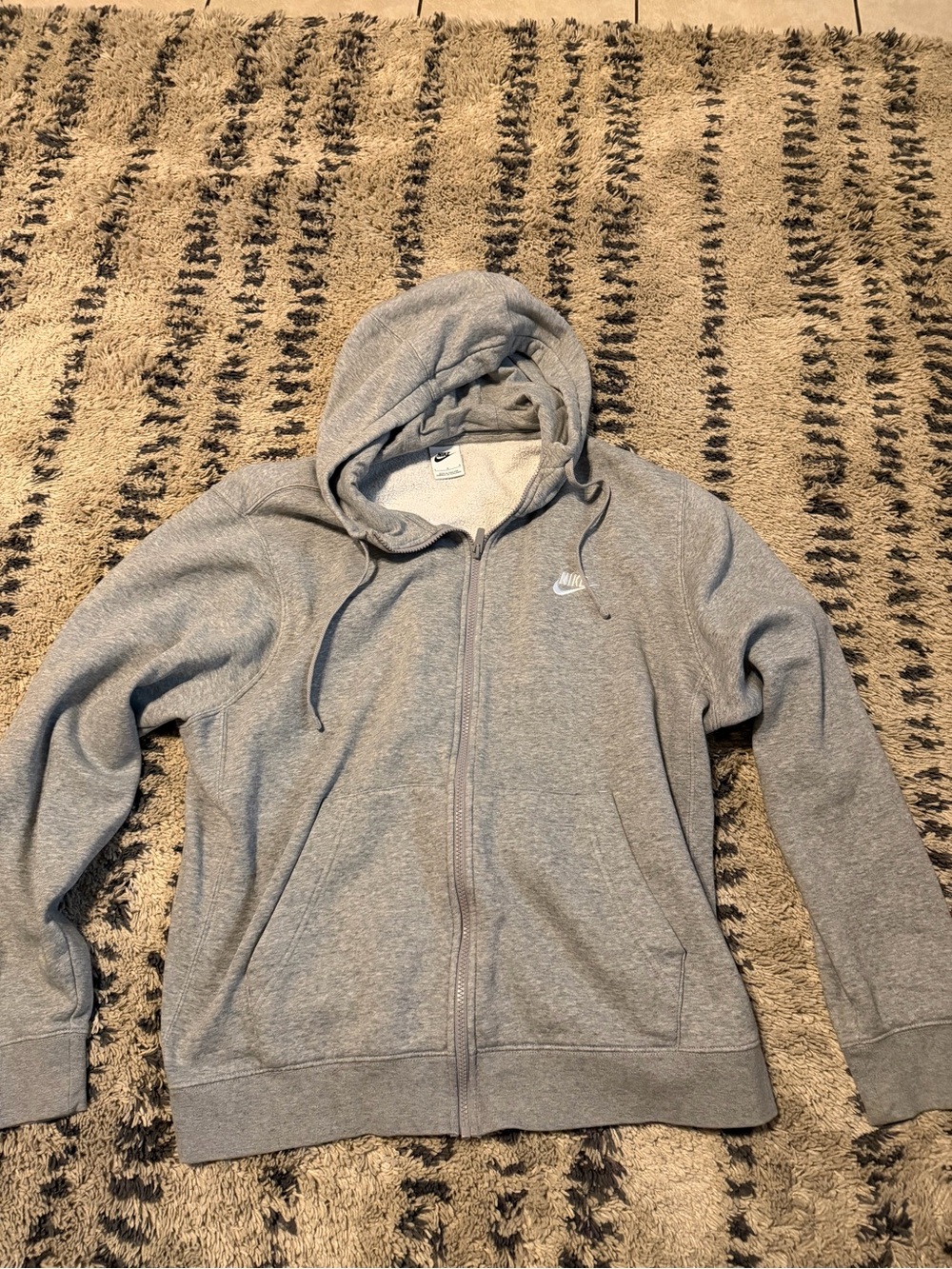 Nike Gray Full-Zip Hoodie Sweatshirt